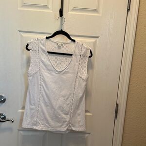 Sundance White Eyelet Tank Top